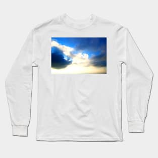 Blue sky covered with dark and light clouds Long Sleeve T-Shirt